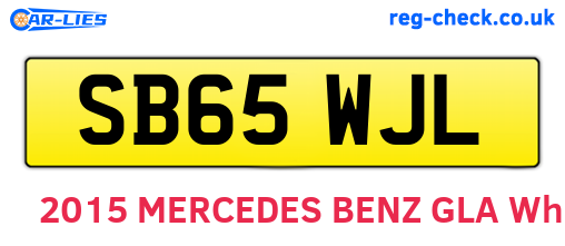 SB65WJL are the vehicle registration plates.
