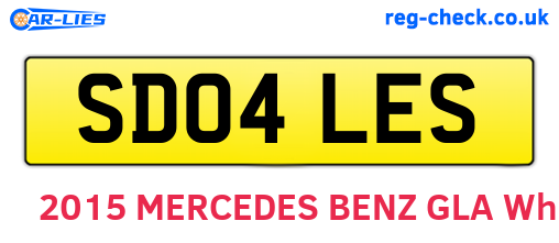 SD04LES are the vehicle registration plates.