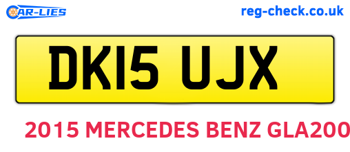 DK15UJX are the vehicle registration plates.