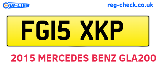 FG15XKP are the vehicle registration plates.