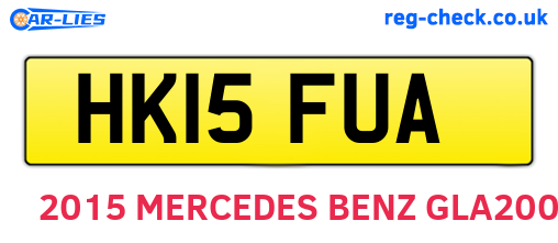 HK15FUA are the vehicle registration plates.