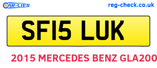 SF15LUK are the vehicle registration plates.
