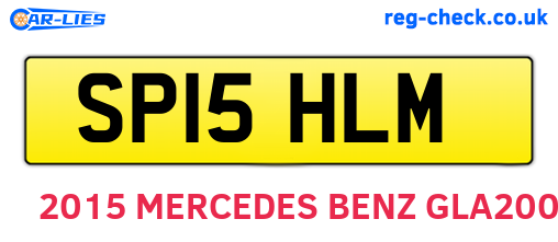 SP15HLM are the vehicle registration plates.