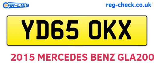 YD65OKX are the vehicle registration plates.