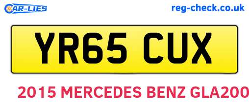 YR65CUX are the vehicle registration plates.