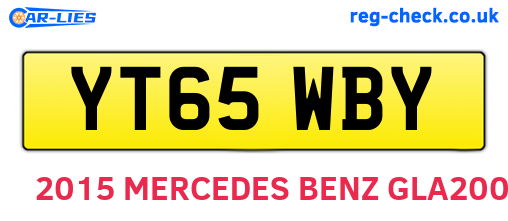 YT65WBY are the vehicle registration plates.