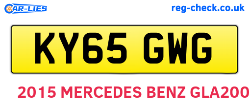 KY65GWG are the vehicle registration plates.