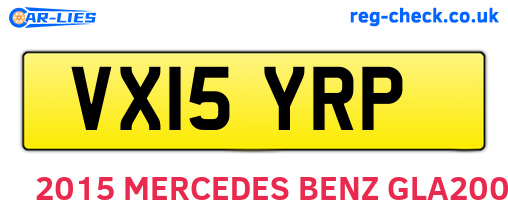 VX15YRP are the vehicle registration plates.