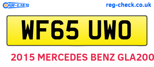 WF65UWO are the vehicle registration plates.