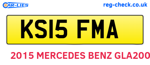 KS15FMA are the vehicle registration plates.