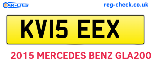 KV15EEX are the vehicle registration plates.