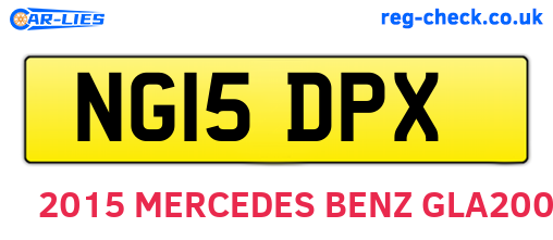 NG15DPX are the vehicle registration plates.