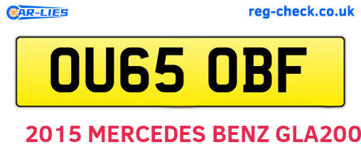 OU65OBF are the vehicle registration plates.