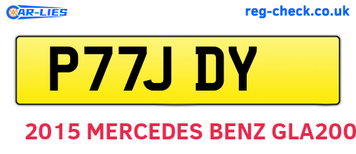 P77JDY are the vehicle registration plates.