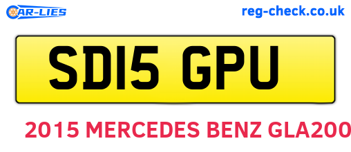 SD15GPU are the vehicle registration plates.