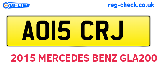 AO15CRJ are the vehicle registration plates.