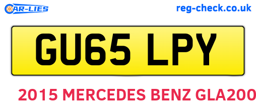 GU65LPY are the vehicle registration plates.