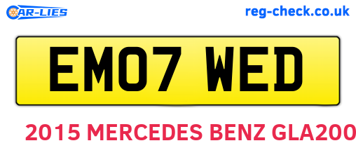 EM07WED are the vehicle registration plates.