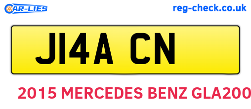 J14ACN are the vehicle registration plates.