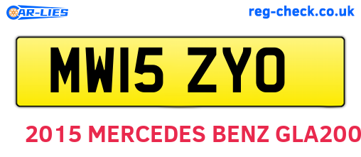 MW15ZYO are the vehicle registration plates.