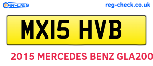MX15HVB are the vehicle registration plates.