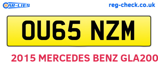 OU65NZM are the vehicle registration plates.