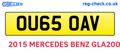 OU65OAV are the vehicle registration plates.