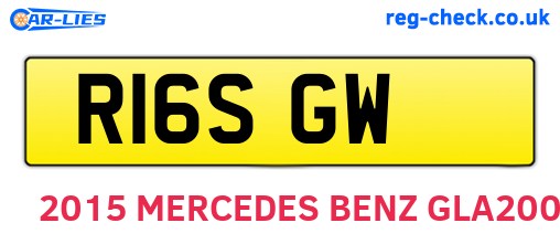 R16SGW are the vehicle registration plates.