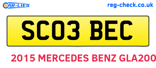 SC03BEC are the vehicle registration plates.