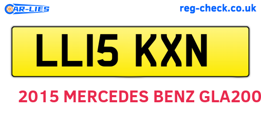 LL15KXN are the vehicle registration plates.