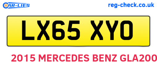 LX65XYO are the vehicle registration plates.