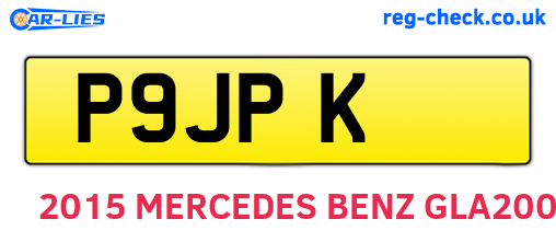 P9JPK are the vehicle registration plates.