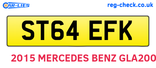ST64EFK are the vehicle registration plates.