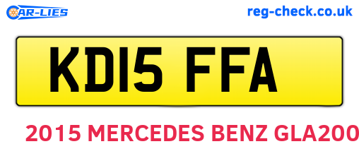 KD15FFA are the vehicle registration plates.