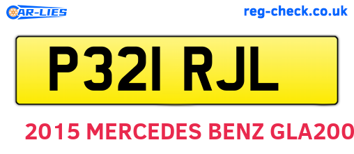 P321RJL are the vehicle registration plates.