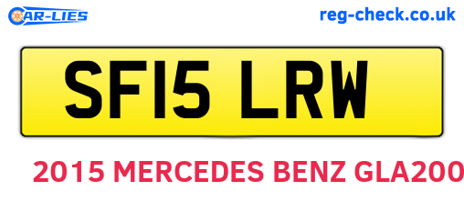 SF15LRW are the vehicle registration plates.