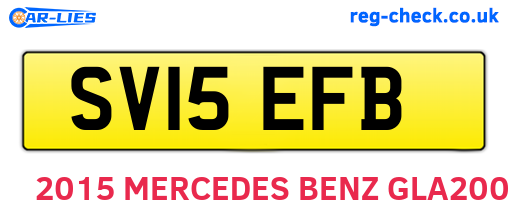 SV15EFB are the vehicle registration plates.
