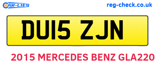 DU15ZJN are the vehicle registration plates.