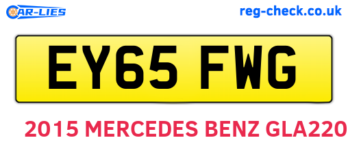 EY65FWG are the vehicle registration plates.