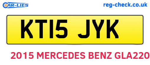 KT15JYK are the vehicle registration plates.