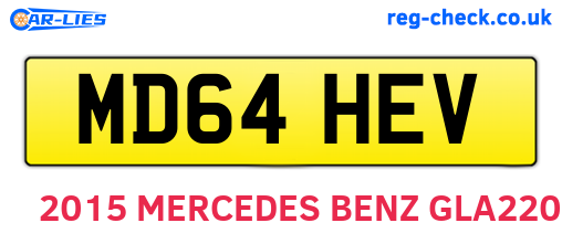 MD64HEV are the vehicle registration plates.