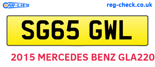SG65GWL are the vehicle registration plates.