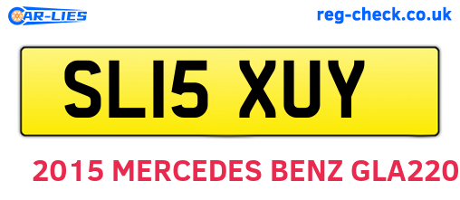 SL15XUY are the vehicle registration plates.