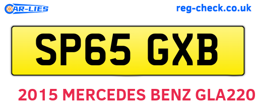 SP65GXB are the vehicle registration plates.