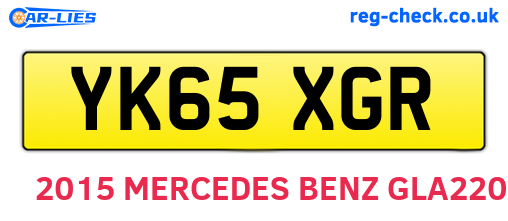 YK65XGR are the vehicle registration plates.