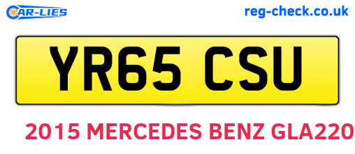 YR65CSU are the vehicle registration plates.