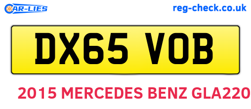 DX65VOB are the vehicle registration plates.