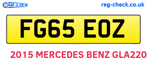 FG65EOZ are the vehicle registration plates.