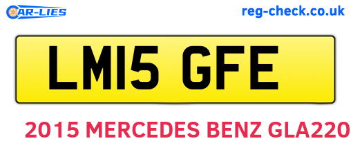LM15GFE are the vehicle registration plates.