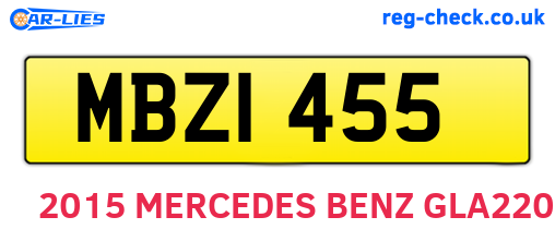 MBZ1455 are the vehicle registration plates.